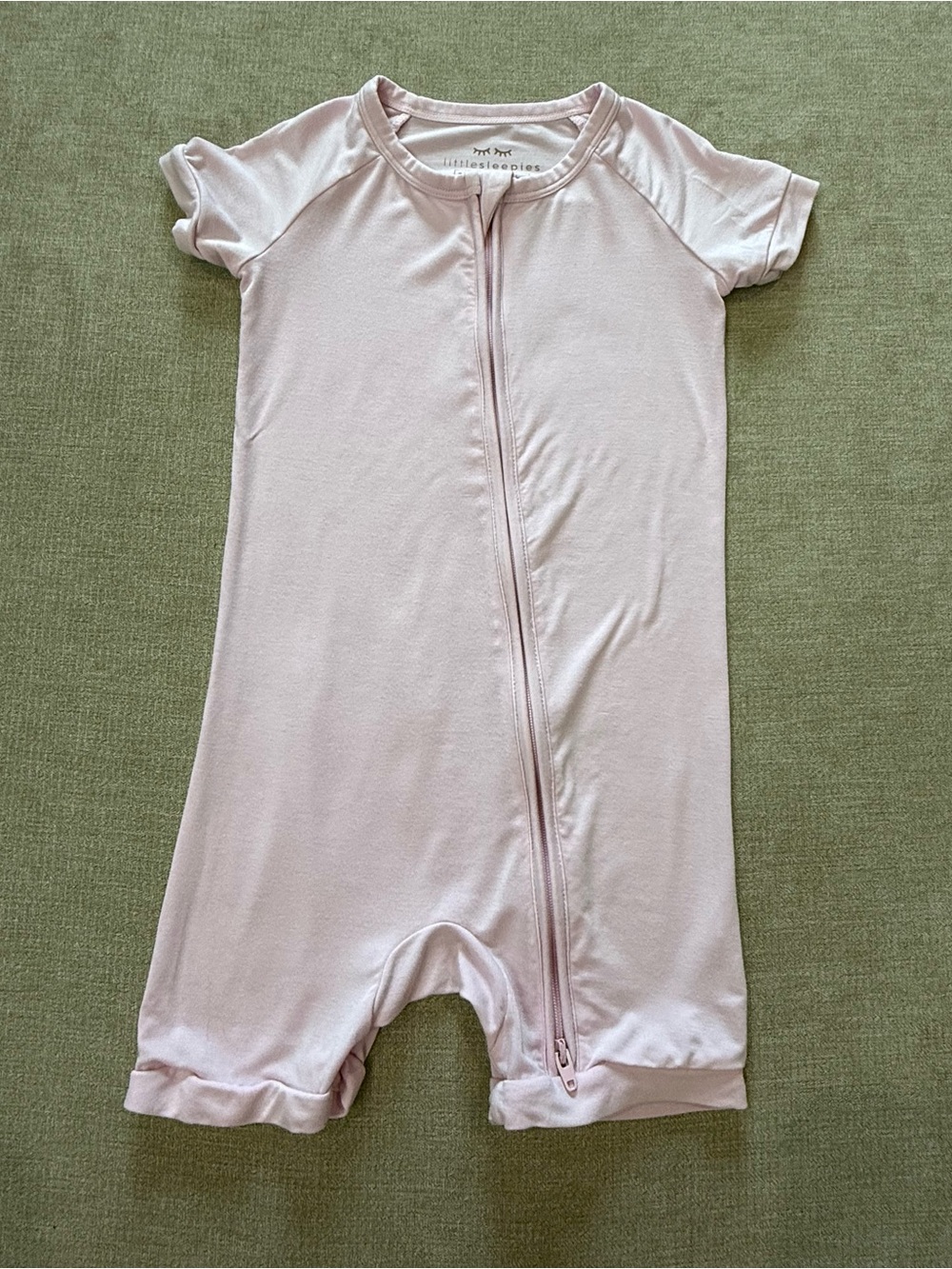 Little Sleepies Soft Pink Shorty Zippy 18-24 Months
